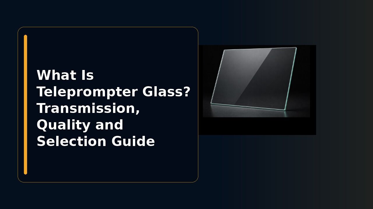 What Is Teleprompter Glass? Transmission, Quality and Selection Guide