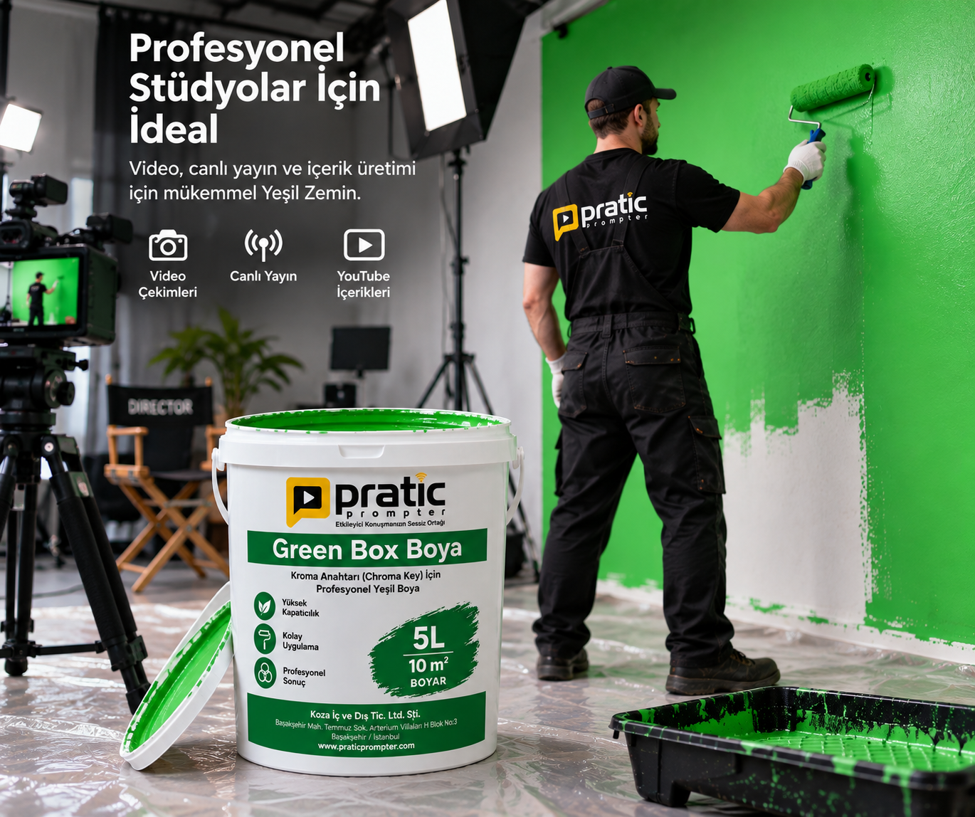 5 litre Green Box boya yaklaşık 10 metrekare alan