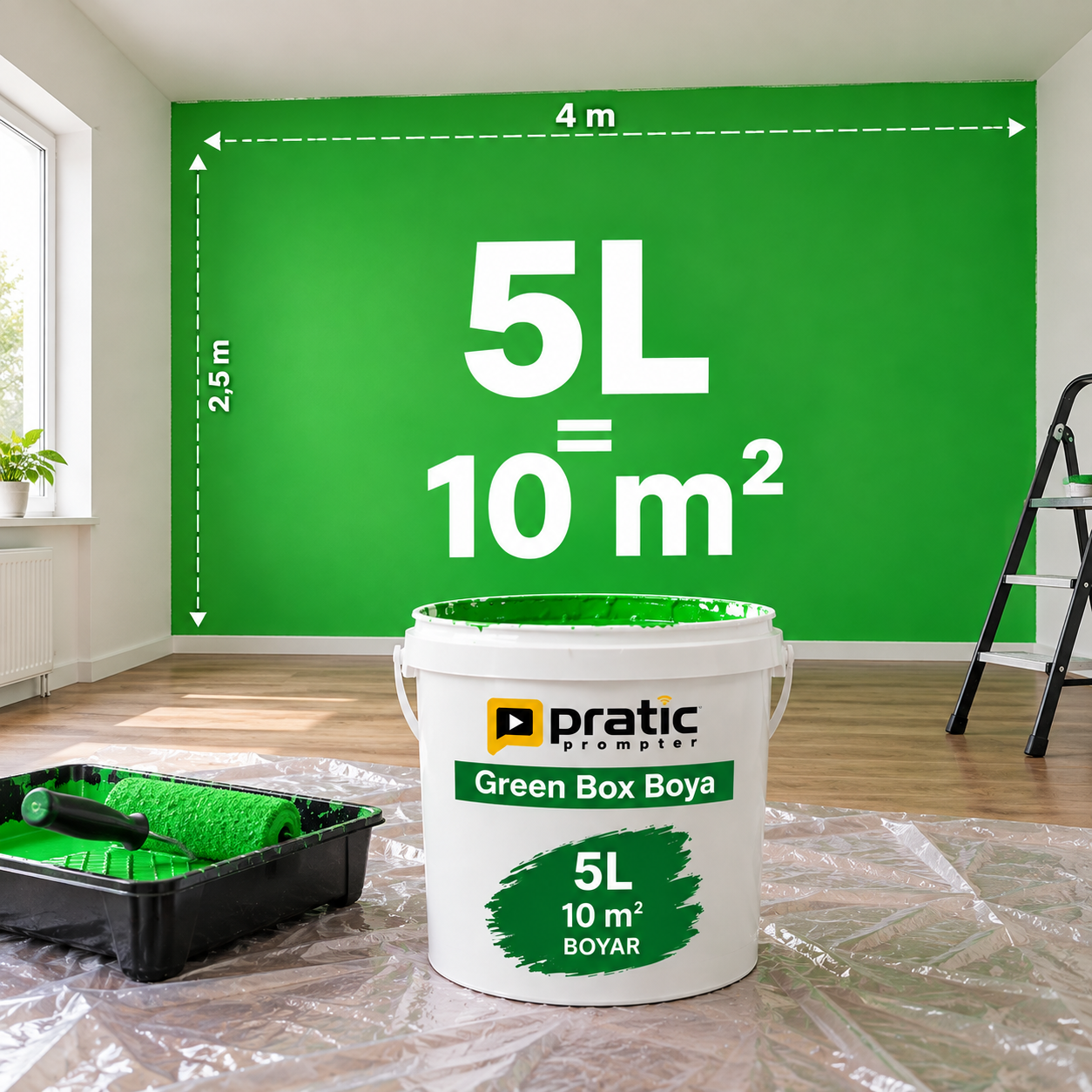 Green Box boya ile stüdyo duvarı boyama