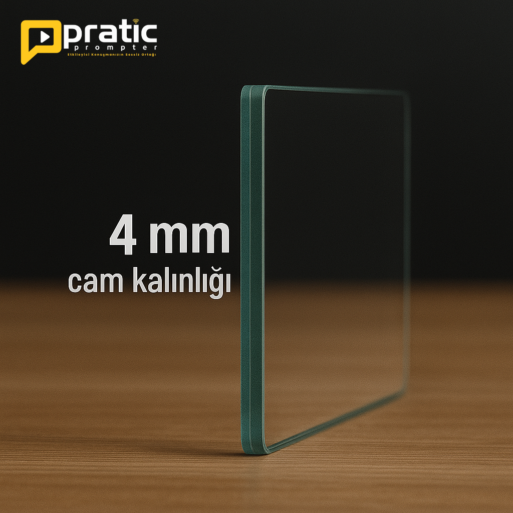 4 mm Beam Splitter özel ölçü prompter camı