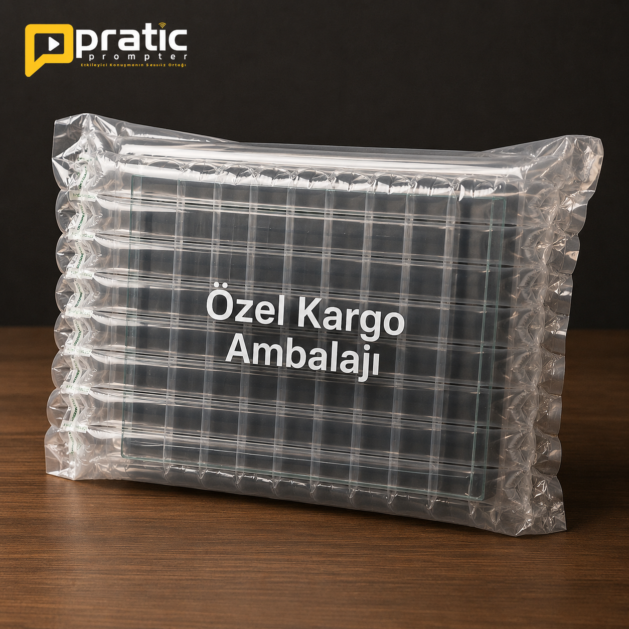 Özel ölçü prompter camı hava kolonlu kargo ambalajı